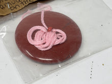 Load image into Gallery viewer, Vintage Red Jasper Pi Donut Stone Pendant
