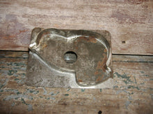 Load image into Gallery viewer, Antique Flat Back Strap Handle Easter chick cookie cutter. Primitive Farmhouse Find.
